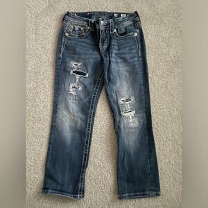 Miss Me Signature Crop embellished denim